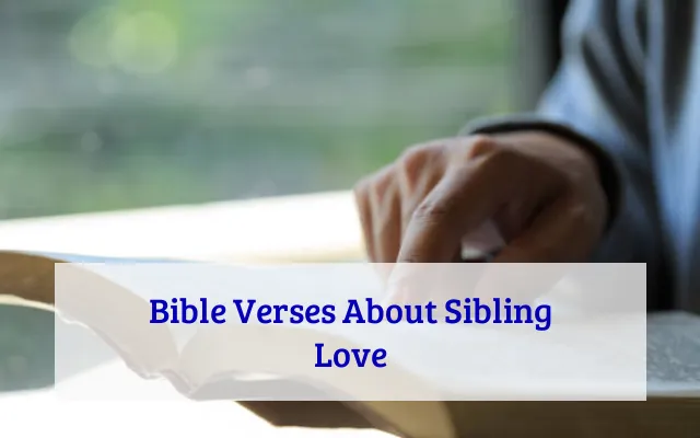 Bible Verses About Sibling Love