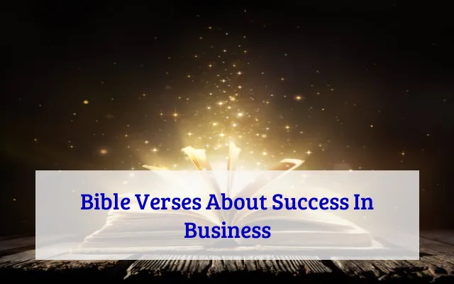 Bible Verses About Success In Business