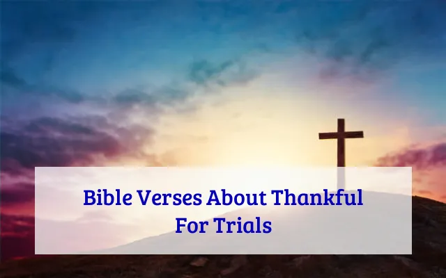 Bible Verses About Thankful For Trials