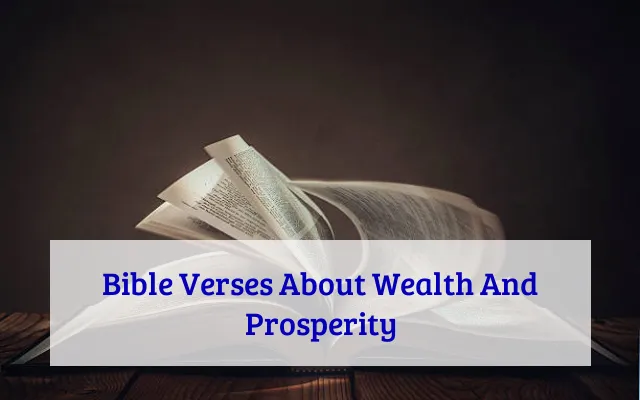 Bible Verses About Wealth And Prosperity